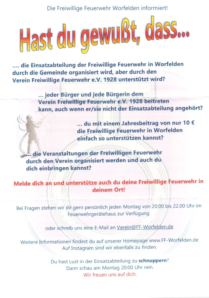 Feuerwehr informiert über Unterstützungsmöglichkeiten